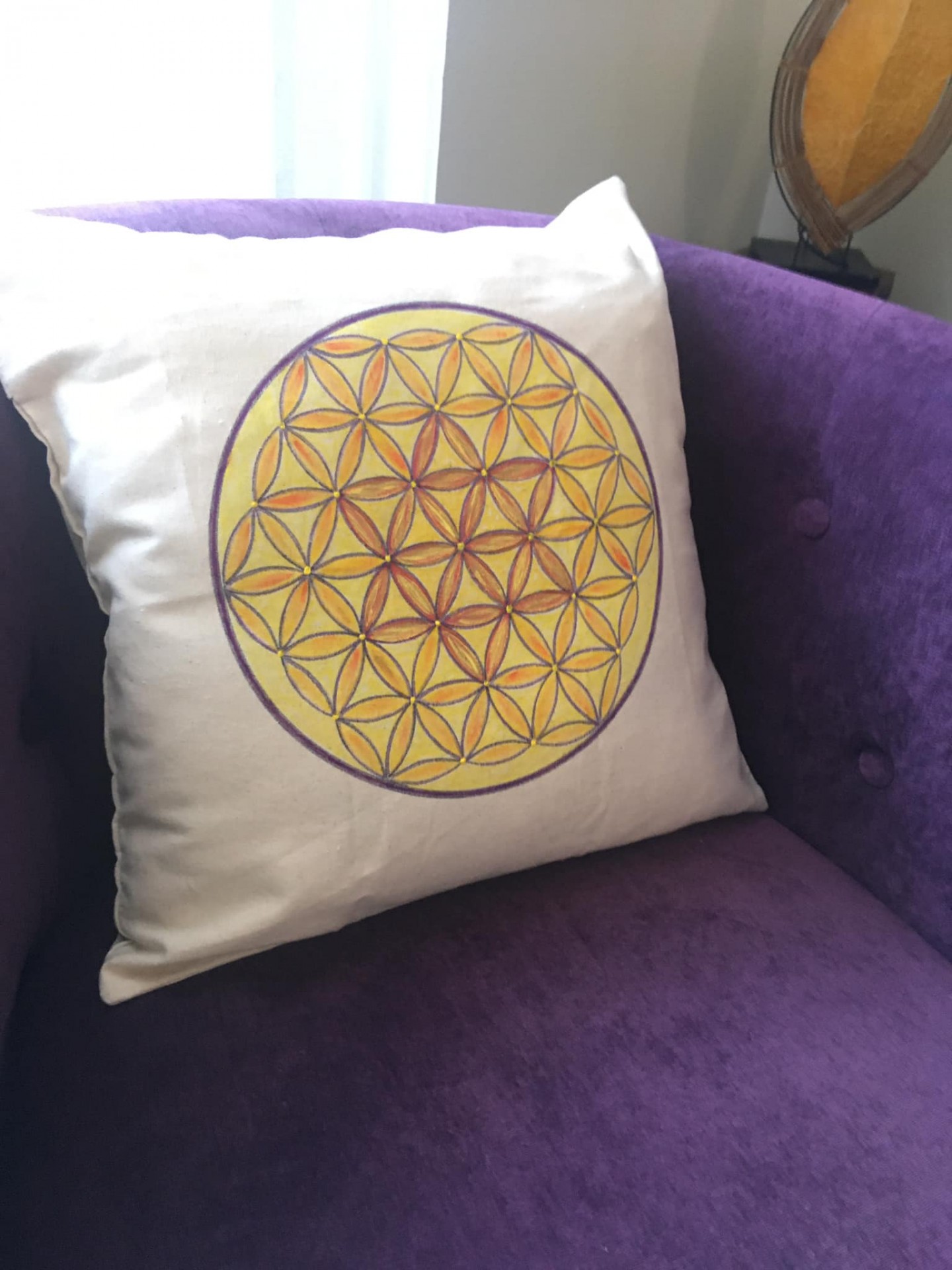coussin fleur de vie