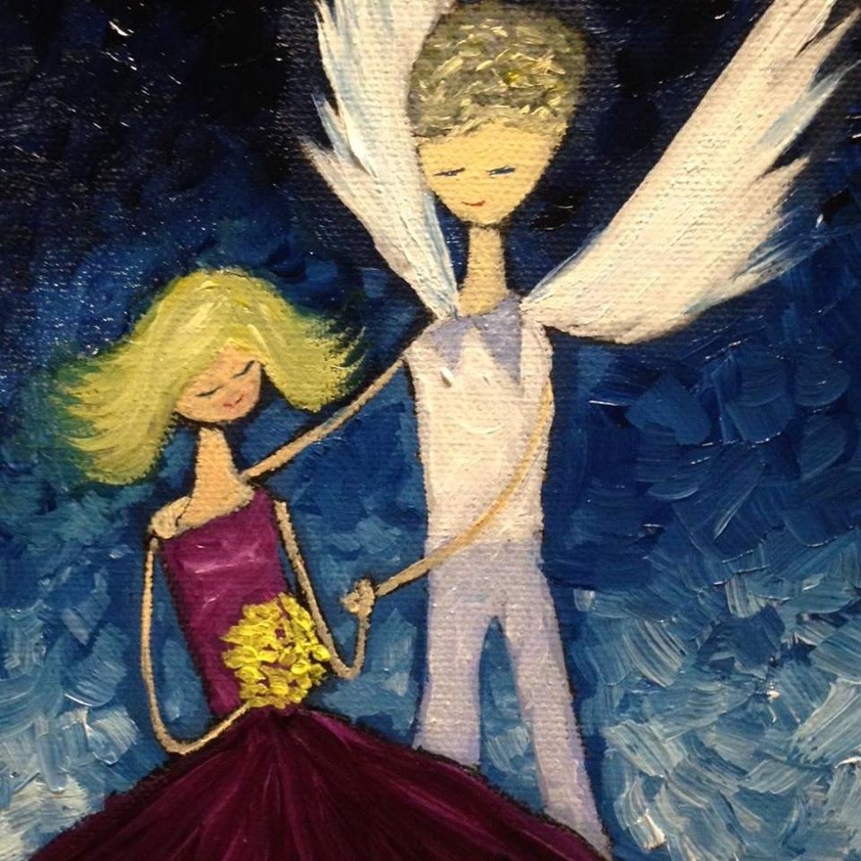 Couple ange assis